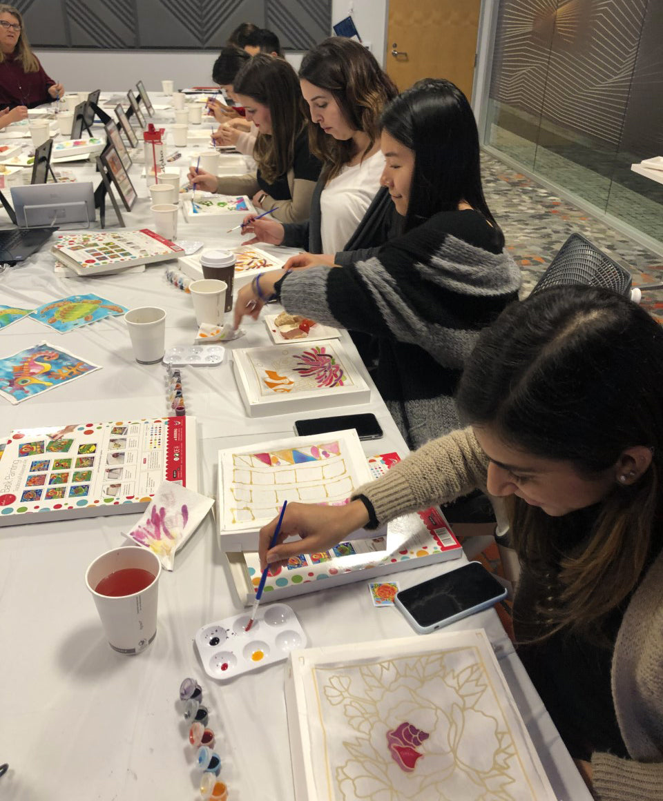 Creative & Fun Team Building Activity - DIY Fabric Art Painting Kit - Batik Cardinals Kit